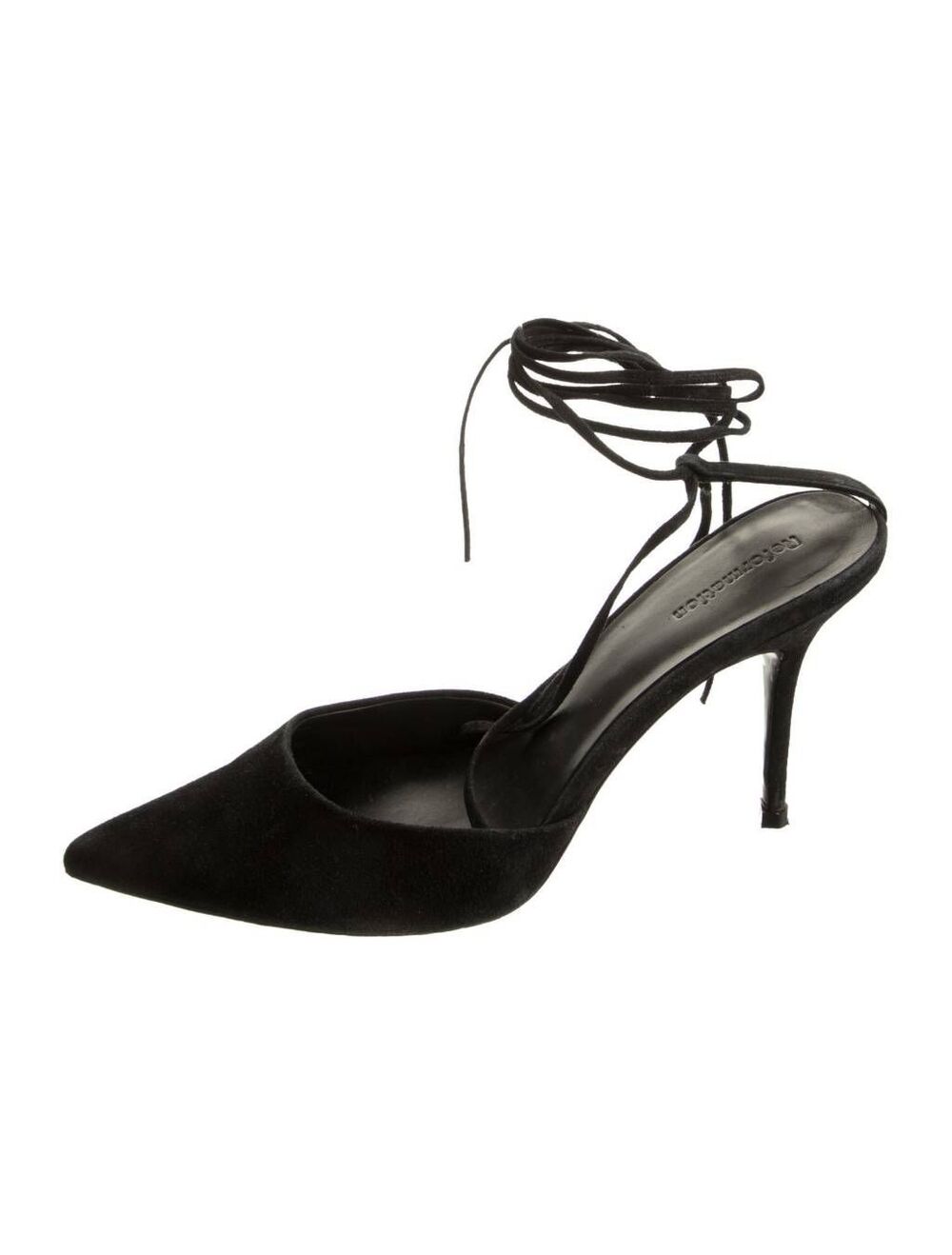 Reformation Paris Black Suede Pumps 7.5 Designer Luxury Office Formal Career